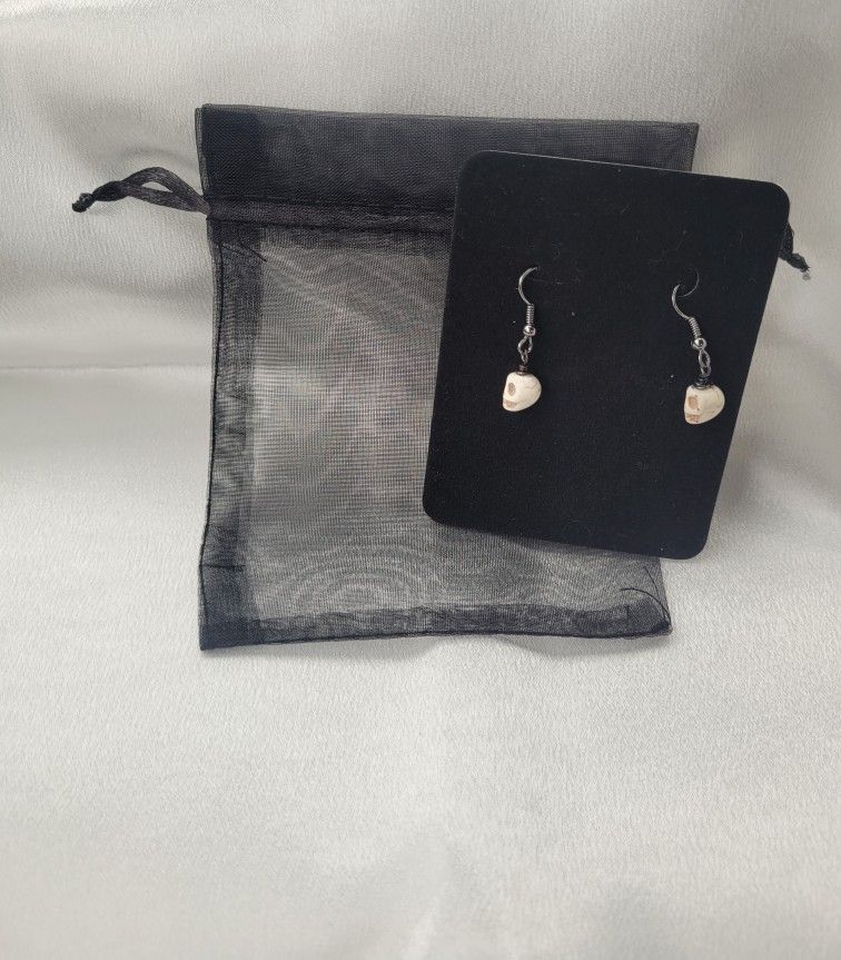 Cream Skull Earrings