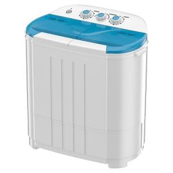 Portable Washing Machine, Mini Twin Tub Washer with 9lbs Washer, 5lbs Spinner, Compact Laundry Washe
