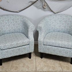 Barrel Accent Chairs - Coastal Design and Colors