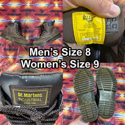 Dr. Martens Industrial Steel Toe Boots Men’s Size 8 Brown Leather Safety Work