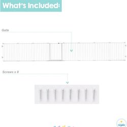  194-Inch Super Wide Adjustable Baby Gate and Play Yard, 2-In-1, Bonus Kit, 4 Count (Pack of 1)