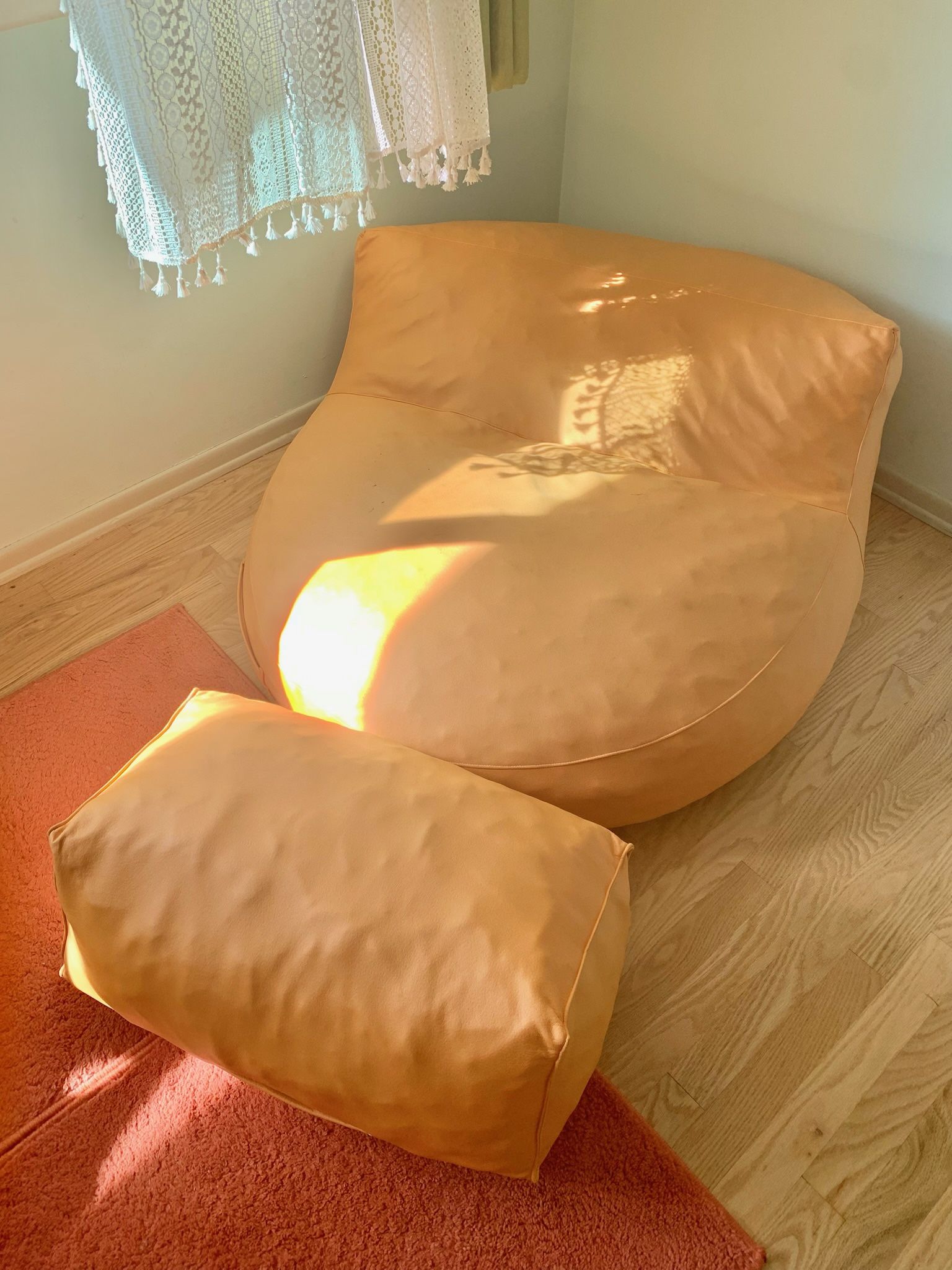 Lazy Accent Bag Chair With Ottoman