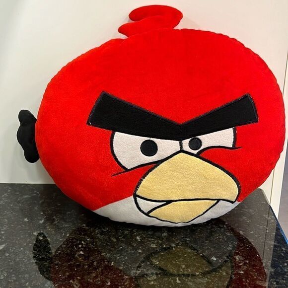 Red Angry Birds plush pillow. Size 18” 