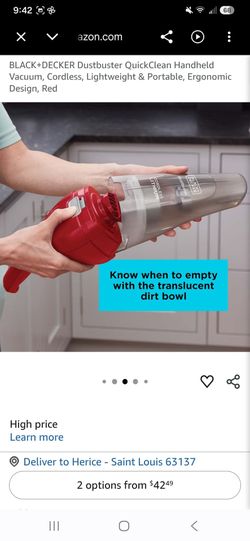 BLACK+DECKER Dustbuster Cordless Handheld Vacuum – Red