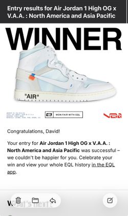 Off White AJ 1 Alaska V.A.A. Size 11