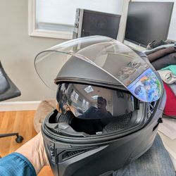 Used ILM Motorcycle Dual Visor Flip up Modular Full Face Helmet DOT