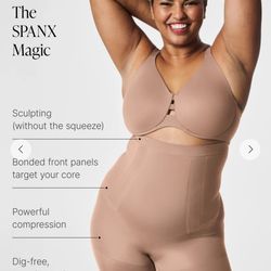 SPANXsculpt OnCore High-Waisted Mid-Thigh Short. Soft Nude