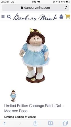 Limited Edition Danbury Mint Cabbage Patch Doll Madison Rose