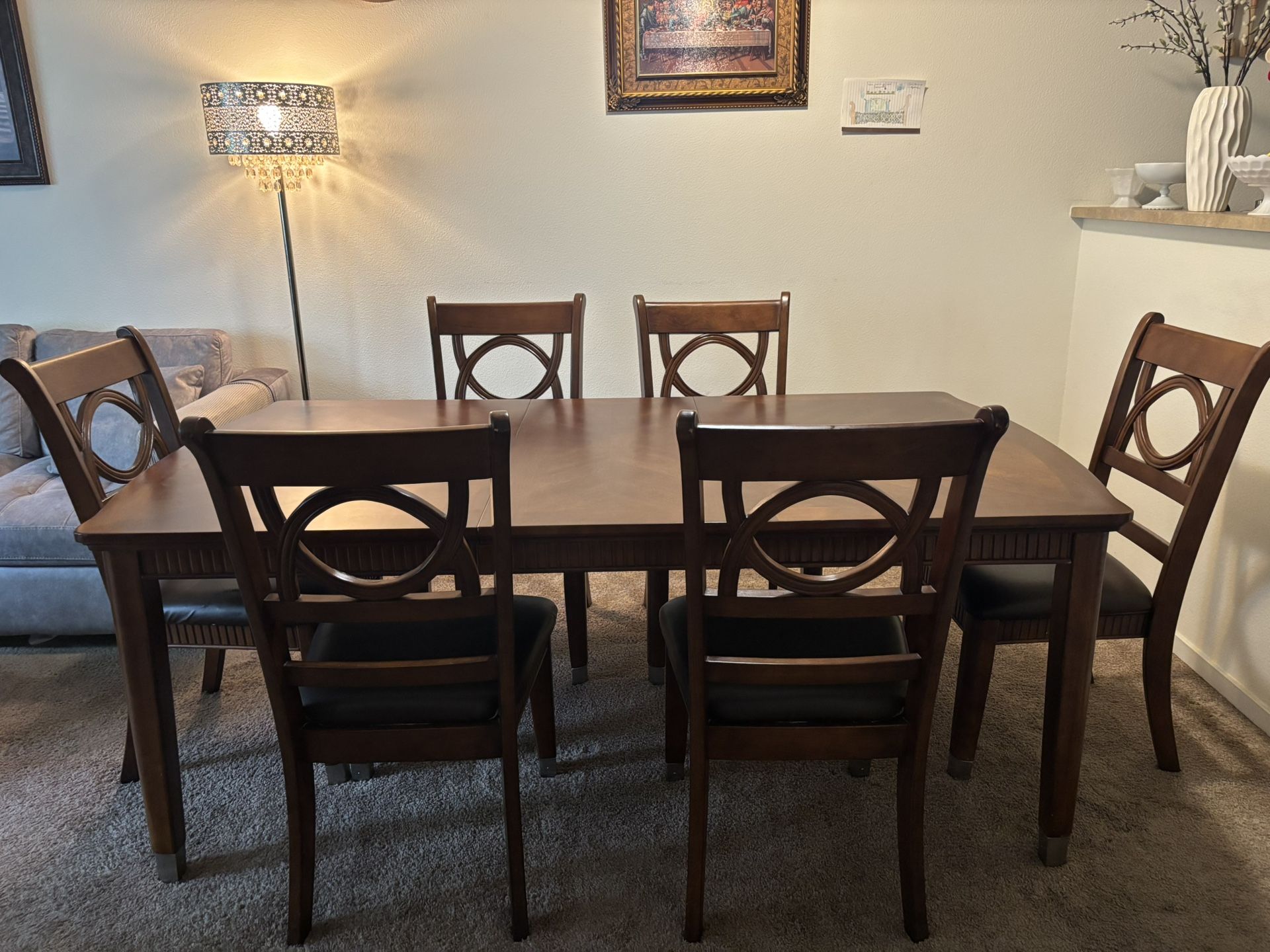 Wooden Table 6 Chairs
