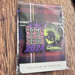 This is an exclusive pin for the Oogie Boogie Bash Glow In The Dark 2024 VIP Tour at Disney California Adventure