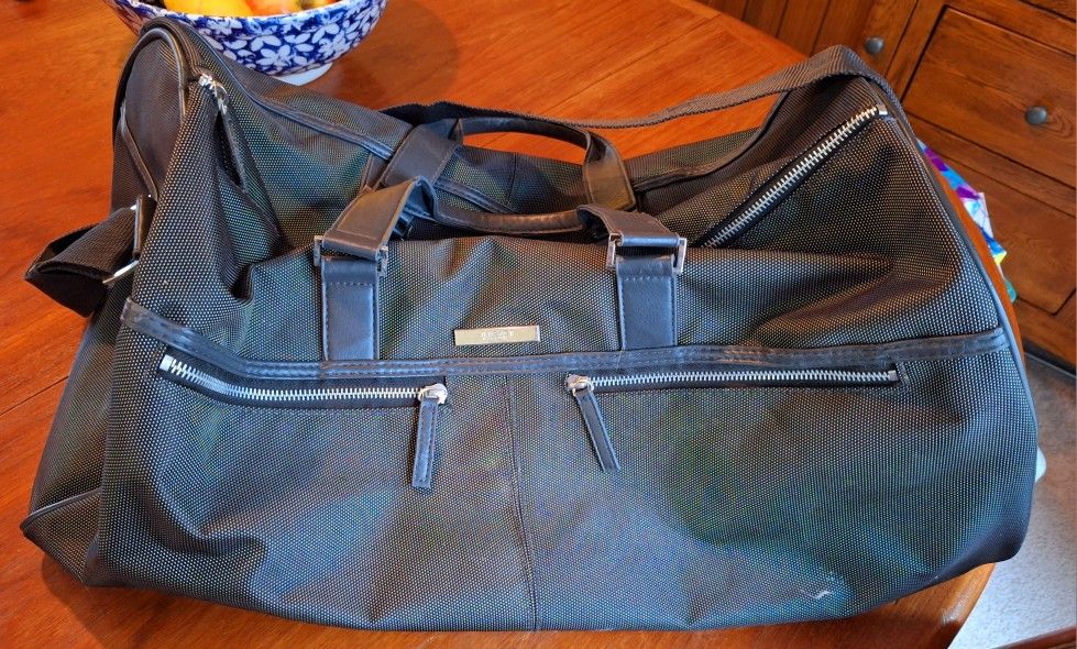 Versace Gray Duffle Gym Bag Shoulder Strap