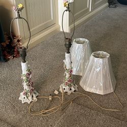 Porcelain Flowered Lamps