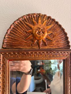 Vintage Decorative Sun Face Wall Mirror