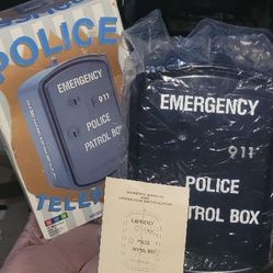 New Vintage Police Emergency Patrol Box 911 Starlight Randix Phone PB 104