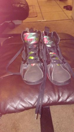 Jordan kids orange are size3the purple size 2.5