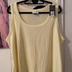 Universal Thread Womens Yellow scoop neck Sleeveless Tank Top size 2X NEW