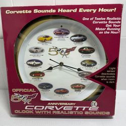 Corvette’s Anniversary Collector’s Clock. BRAND NEW! IN ORIGINAL BOX! MAKE AN OFFER!!!