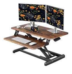 JOY Rustic Brown Standing Desk Converter