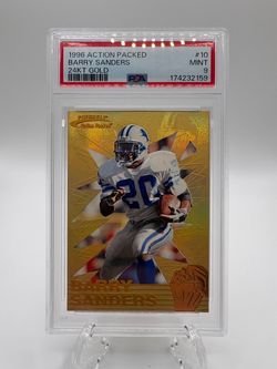 1996 Pinnacle Action Packed - Barry Sanders #10 24KT Gold 💥PSA 9💥