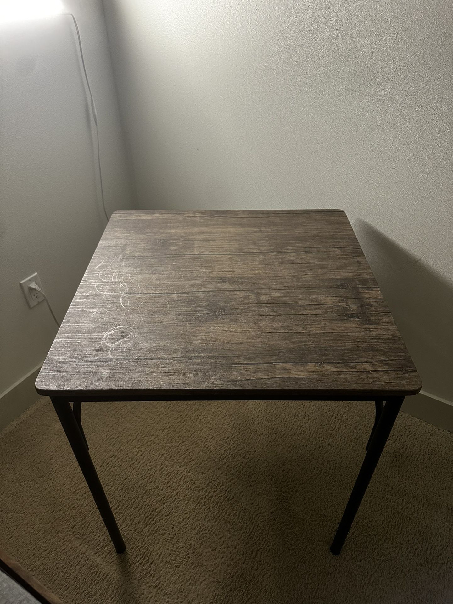 Wood Finish Poly Dinner Table Small Complete
