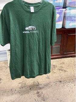 Unique Vintage; Ferrari Men's Green Graphic Logo Crew Neck Short Sleeve T-Shirt XL Regular