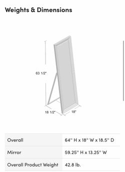 Beveled Full Length Standing Mirror