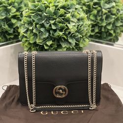 Gucci Dollar Calfskin Interlocking G Shoulder Bag Medium