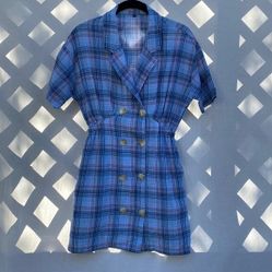 Play Lounge Mini Plaid button Down Dress
