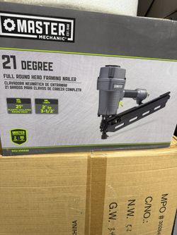 New - Master Mechanic Framing Nailer with Full Head and Tool Free Depth Adjustment