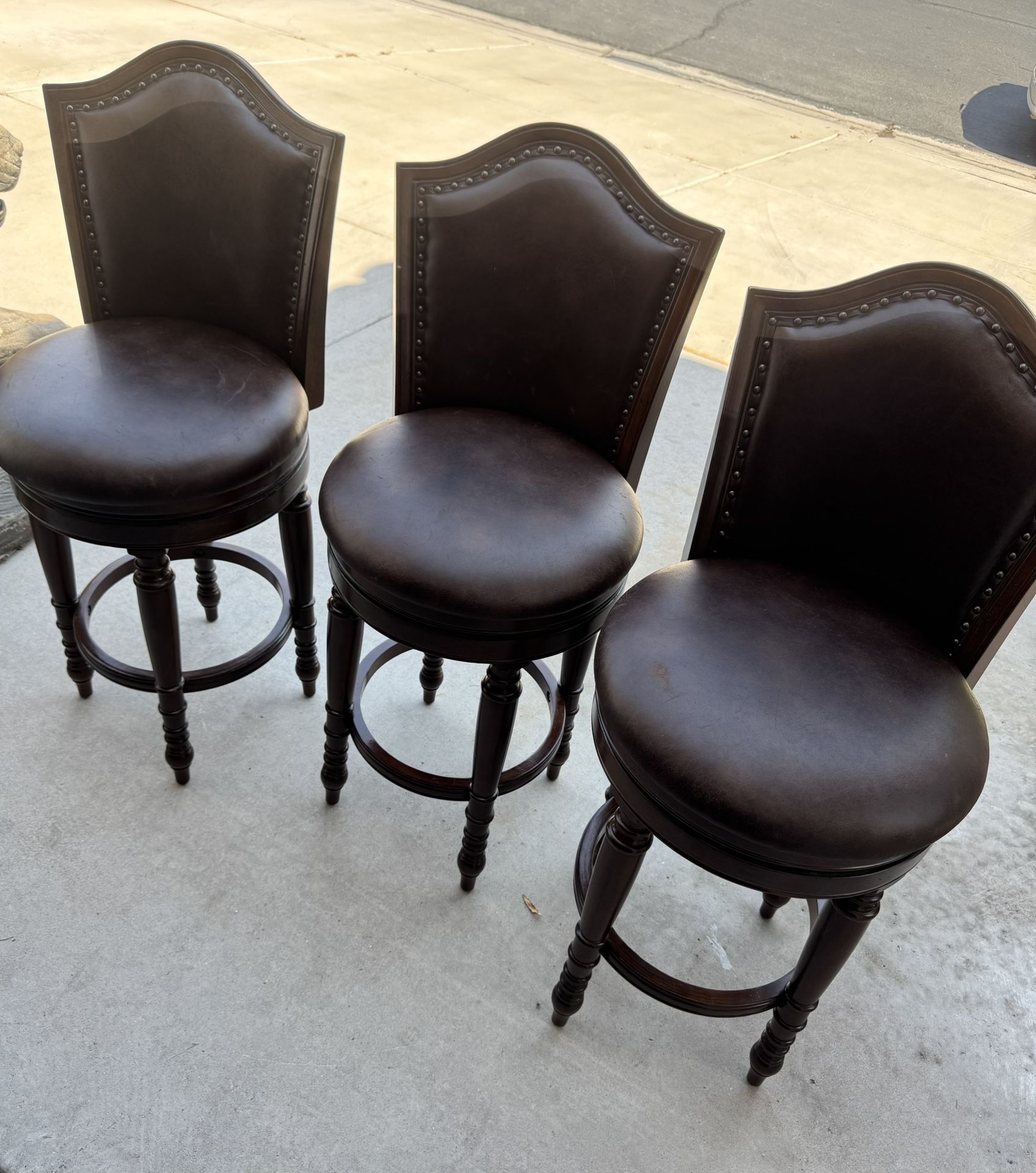 3 Counter Height Swivel Bar Stools 