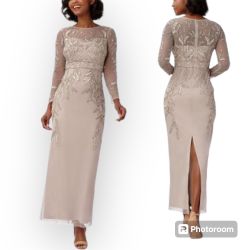 ivory maxi dress Melrose Ivory Long Sleeve Lace Maxi Dress - XXL Size - Women's Dresses