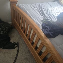 Queen bedframe and a two drawer Armoire 