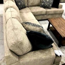 Stone Beige Cozy Contemporary Sectional Couch🔹 Brand New💯 Living Room👍 Delivery Available ✅