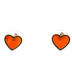 Woman’s Ladies 14k Yellow Gold Orange Heart Stud Earrings GP3111290