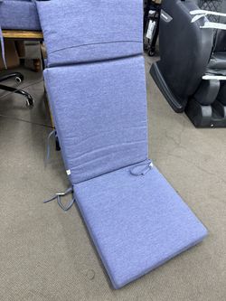 21.6 in. x 24.2 in. Outdoor High Back Chair Cushion with Adjustable Buckles and Ties in Dark Blue (1