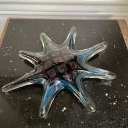 Dichroic Art Glass Starfish Sun Catcher Paperweight 7”D