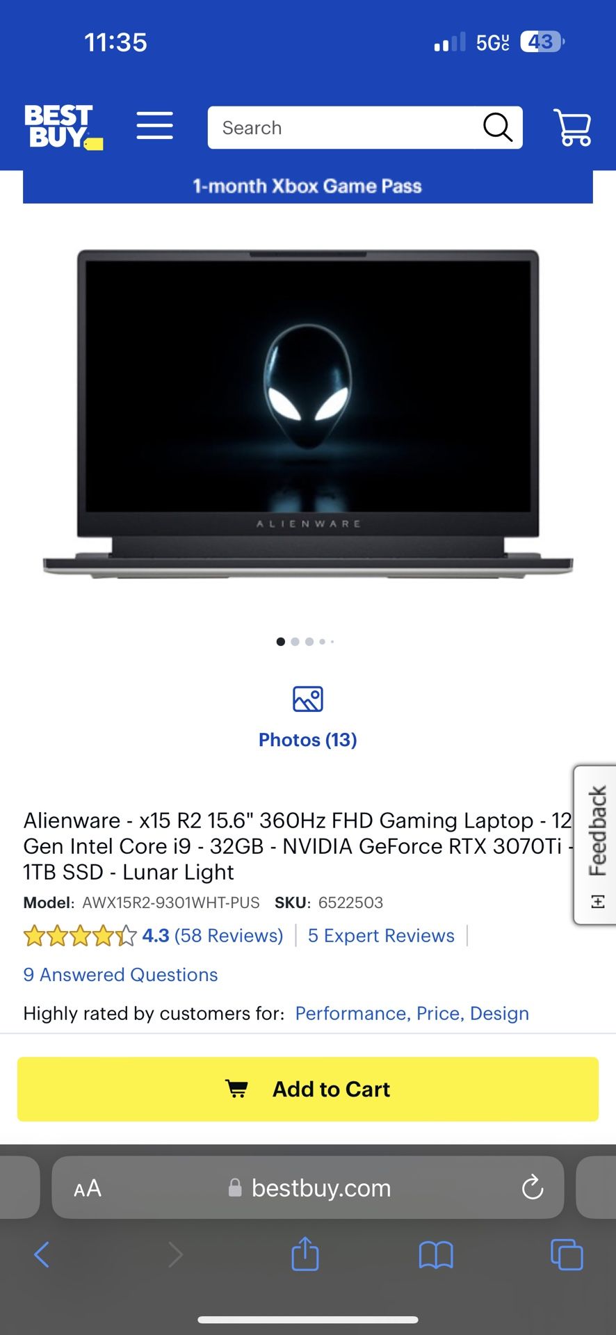 Alienware Laptop