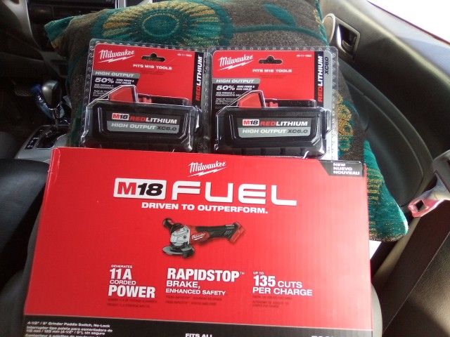 Milwaukee Grinder & batteries