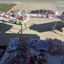 baby girl clothes and toys