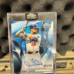 2025 Topps Chrome Black Andy Pages #CBA-APA Blue Refractor Auto /150 Dodgers