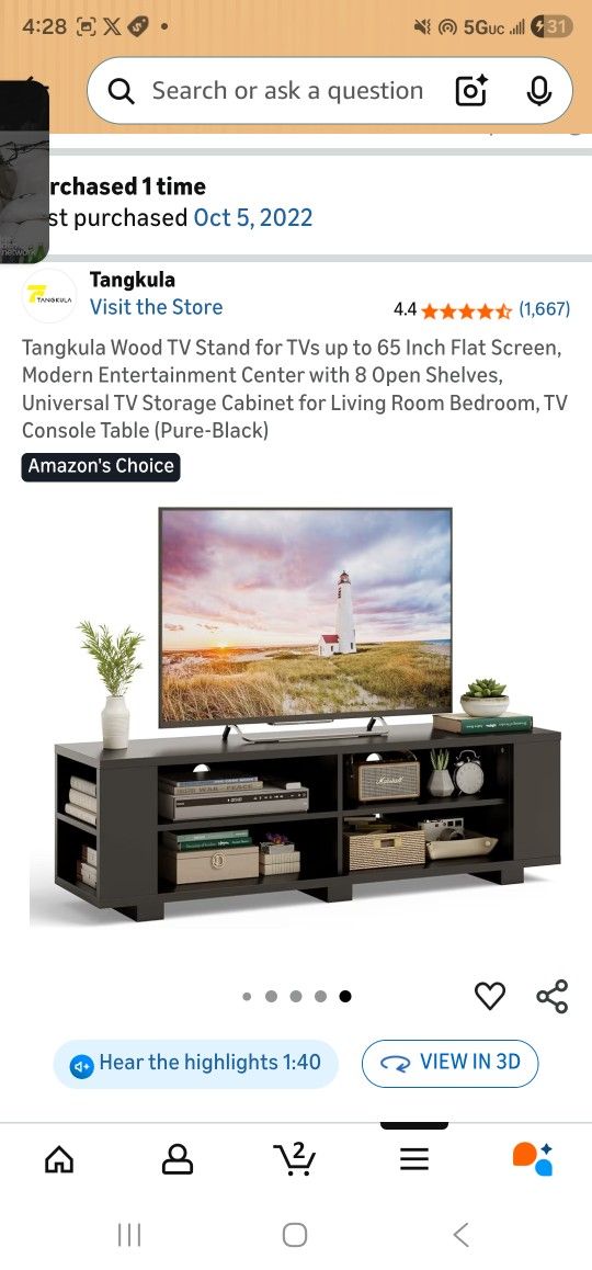 Tangkula Wood TV STAND 