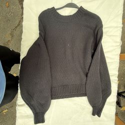 Grey & black oversized knit sweater(XS) 