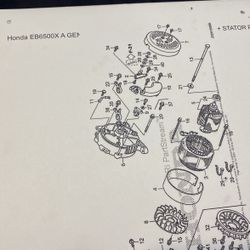 I S O A Honda  Eb6500xa Generator Rotor & Stator 