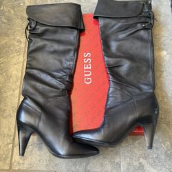 Guess Black Knee High  Boots   Size 5-1/2   New