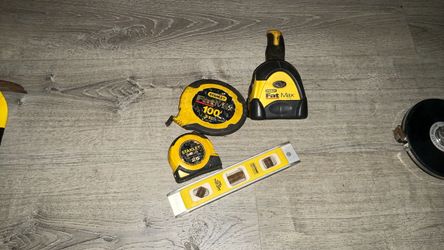Fat Max 5 point level, tape measures and  torpedo level