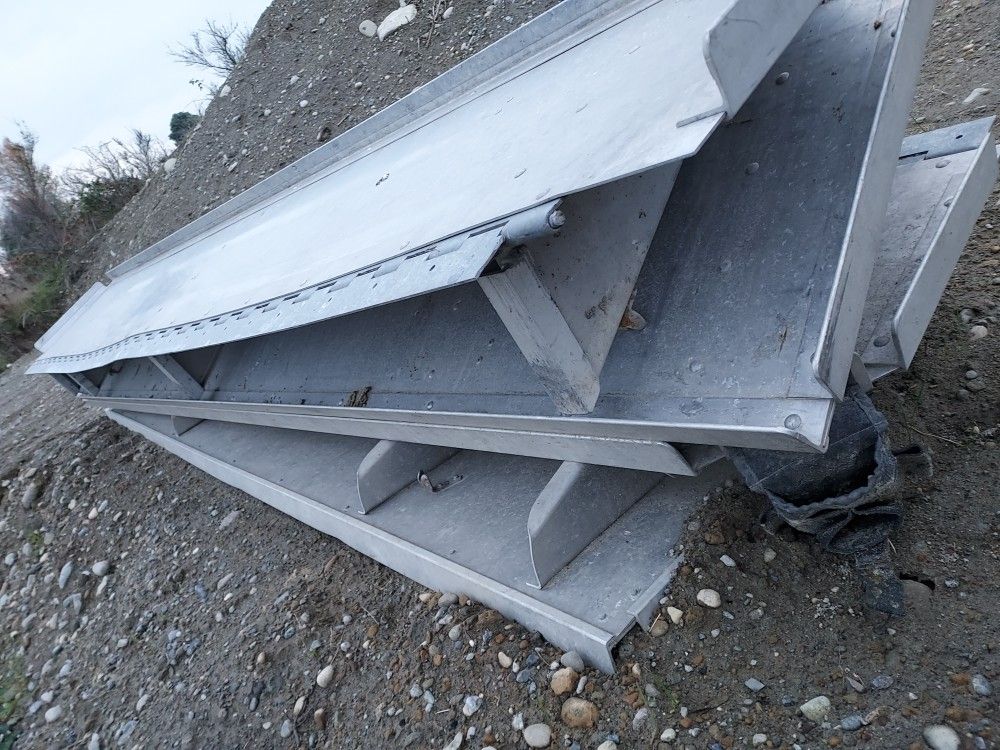 Set of aluminum folding shelves for stepvan or box van. 4 each size. Total 8 pieces.