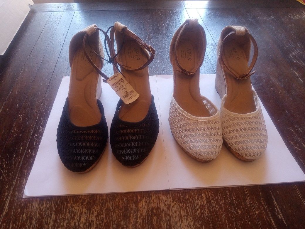 Apt.9 Women's Sandals/ Heels Size 10 & 9.5 Two Pair Lot! Brand New