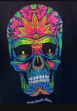 Día de los Muertos Black Shirt XL, 100% Cotton,