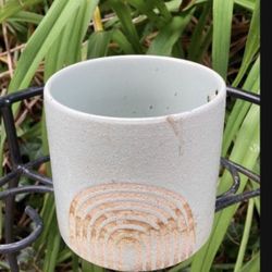 LASCO ARCHES Blue Rainbow Stoneware Plant Pot