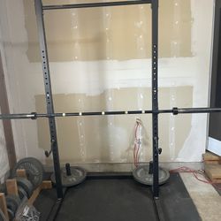 Squat Rack and Weight Set